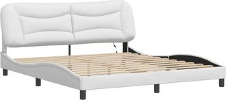 vidaXL Estructura De Cama Con Led Sin Colch&oacute;n Blanco 180x200 Cm Vidaxl