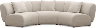 Castlery Auburn Armless Curve Sofa Customized, Performance Classic Twill Light Grey, Spill Resistant, Modular for Sofas by Castlery