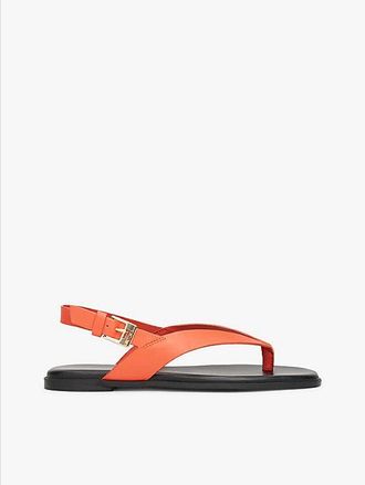 Tommy Hilfiger Leather Colour-Blocked Square Toe Sandals