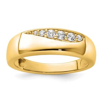 Diamond2Deal 14k Gold Lab Grown Diamond Wedding Band Ring 1/4Ct Clarity- VS Color- D-E