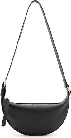 AllSaints Half Moon Leather Crossbody Bag in Black at Nordstrom