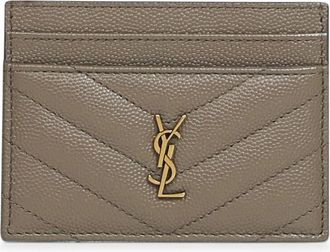 Saint Laurent Wallets & Cardholders, female, Beige, Size: ONE SIZE Cassandre Card Case
