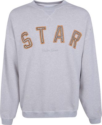Golden Goose Star Unisex Oversize Crewneck Heavy Fleece Destroyed Wa