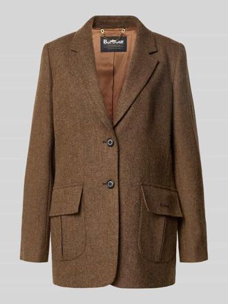 Barbour Shaped Fit Longblazer aus reiner Wolle Modell &acute;ELM in Cognac, Gr&ouml;&szlig;e 34