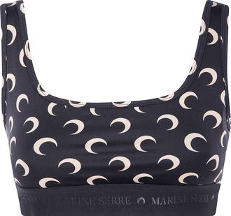 Marine Serre Moon Printed Jersey Sports Bra