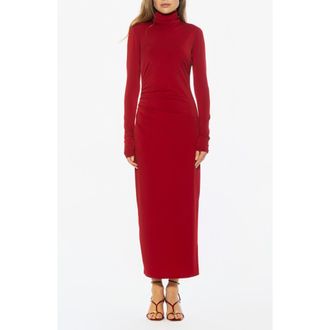Alexia Admor Veda Long Sleeve Mock Neck Dress in Red at Nordstrom Rack, Size X-Small