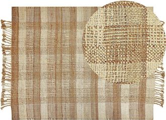 Beliani Rug BERISSA Beige 160 x 230 cm Jute