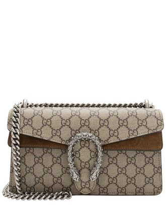 Gucci Beige GG Supreme Canvas Crystal Dionysus Medium E/W Shoulder Bag (Authentic Pre-Loved)