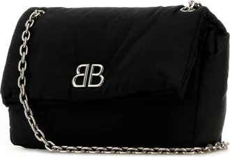 Balenciaga Womens Monaco Shoulder Bag Black Nylon
