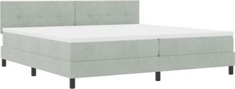 vidaXL Box Spring Bed with Headboard Light grey 200 x 200 cm Velvet vidaXL