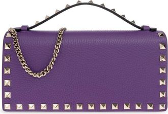 Valentino Garavani Leren Tas met Studs - Dames - Handtassen - Paars - ONE Size - Leer - Tassen