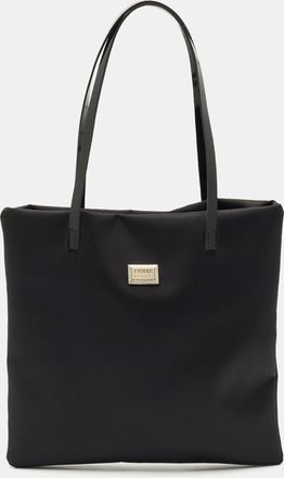 Gianfranco Ferre Black Nylon Flat Tote