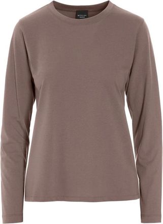 Bitte Kai Rand Enkel og l&aelig;kker basis bluse med lange &aelig;rmer - Dames - Longsleeves - Bruin - M - Katoen - Tops