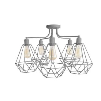 Netlighting Karo Multi Arm Semi Flush Ceiling Light Grey 75cm