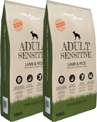 vidaXL Vidaxl - Comida Seca Para Perro Adult Sensitive Lamb & Rice 2 Uds 30 Kg