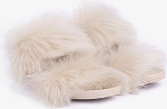 Pedro Garcia Double band churra in white fur sandal | Cissy | Fall winter 26 |