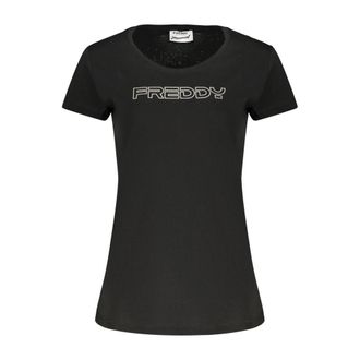 Freddy Zwarte Katoenen Dames T-shirt