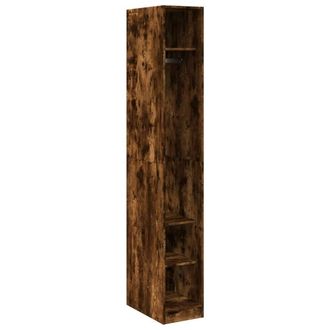 Berkfield Home Wardrobe Smoked Oak 30x50x200 cm Engineered Wood in Brown | Size: 30 x 50 x 200 cm