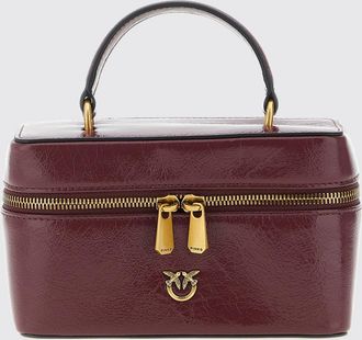Pinko Mini borsa a mano in pelle crush con logo Love Birds metallico