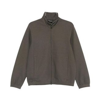 Emporio Armani Zip-throughs, male, Gray, Size: M Zipped Sweatshirt