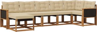 vidaXL Conjunto De Sof&aacute;s De Exterior 7 Uds. Natural Y Beige Vidaxl