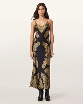 AllSaints Bryony Paisley Slip Dress