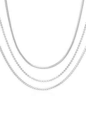 Vince Camuto Set of 3 Assorted Chain Necklaces in Silver Tone at Nordstrom Rack