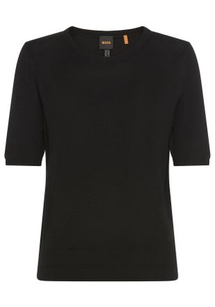 Boss Orange by Hugo Boss Kurzarmpullover BOSS ORANGE Fiaffusa Premium Damenmode, Damen, Gr. XS, schwarz 001, Feinstrick, Obermaterial: 60% Viskose, 35% Polyacryl, 5% Kaschmir,