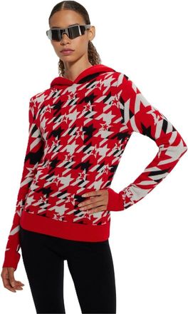 HUGO BOSS Womens Long Sleeve Regular Fit Hoodie in Red - Size 12 UK