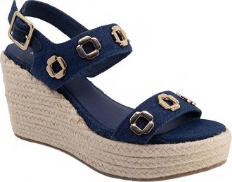 Koko + Palenki Womens Echo Wedge Sandal In Denim