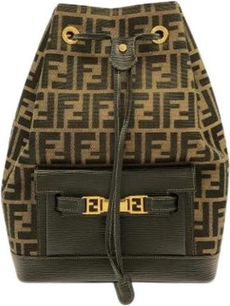 Fendi Pre-owned Vintage Rugzak - Dames - Vintage Rugzakken - Bruin - ONE Size - Leer - Vintage