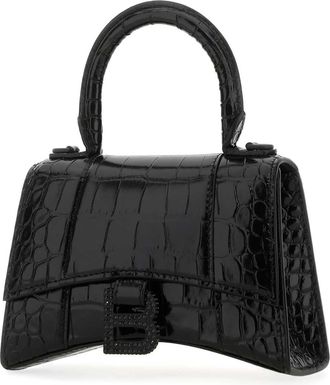 Balenciaga Womens Black Leather Xs Hourglass Handbag 1000 Borse A Mano Bag