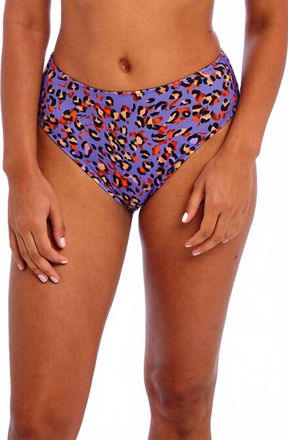 Freya Womens High Waist Bikini Bottom In Leopard