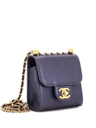 Chanel Chic Pearls Flap Clutch with Chain Quilted Goatskin Mini crossbody bag - women - Other - One Size - Blue
