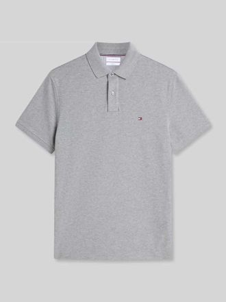 Tommy Hilfiger Regular Fit Poloshirt aus Baumwoll-Mix in Silber Melange, Gr&ouml;&szlig;e XXL