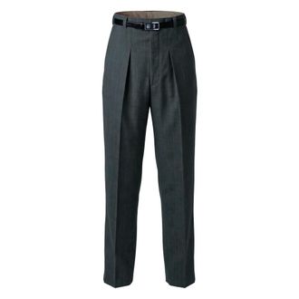 Elisabetta Franchi Wollen broek met plooien - Dames - Broeken - Grijs - Maat: XS Wol