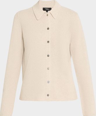 Theory Cashmere Button-Front Shirt