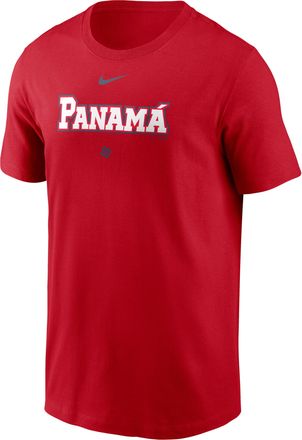 Nike Panama National Baseball Team 2026 World Baseball Classic Wordmark Nike Mens T-Shirt in Red | N19962QWBM-NDZ