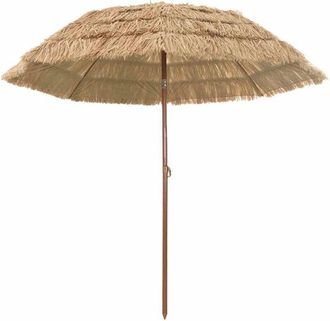 vidaXL Parasol De Playa Marr&oacute;n &Oslash; 265 X 267 Cm Acero Vidaxl