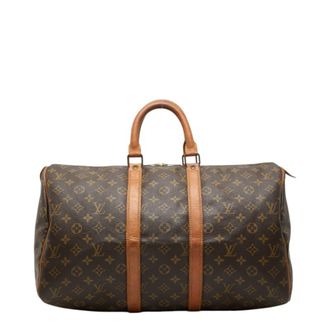 Louis Vuitton Brown Pvc Leather Boston Bag (Pre-Owned)