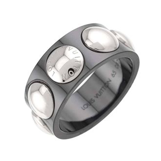Louis Vuitton Silver Ceramic Platinum 950 Band Ring (Pre-Owned)