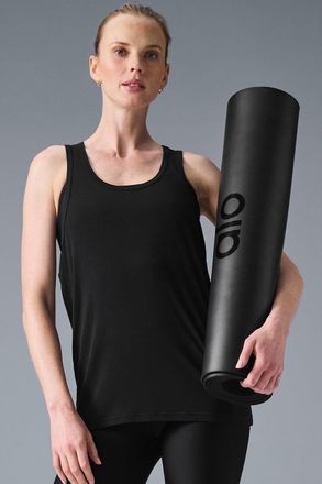 Alo | Everyday Modal Rib Tank Top in Black, Size: Medium