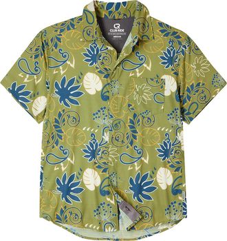 Club Ride Apparel Mens Motive Biking Shirt - Short Sleeve Cycling Jersey, Moss Stone Paisley, Medium