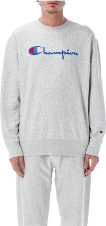 Champion Logo Crewneck - Heren - Sweatshirts - Grijs - S - Hoodies & sweatvesten