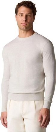 Brooks Brothers Cotton-Cashmere Crewneck - Heren - Ronde hals truien - Grijs - 3XL - Katoen - Truien & Vesten