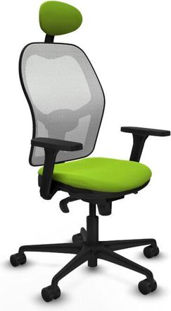 Piqueras y Crespo Piqueras Y Crespo - Jorquera Sincro Malla Blanca Similpiel Pistacho Brazos 3d Base Nailon Cabecero Fijo Ruedas 65mm Nailon