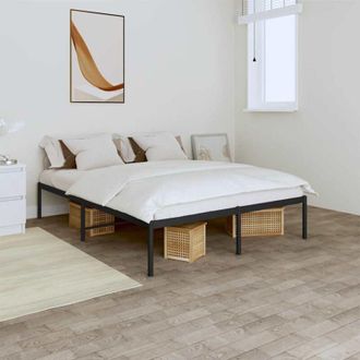 vidaXL Giroletto in Metallo Nero 160x200 cm - Vidaxl