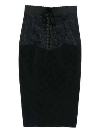 Dolce & Gabbana lace-up midi skirt - Black