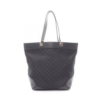 Gucci Black Nylon Leather Handbag Tote Bag (Pre-Owned)