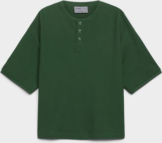 Djab Mens Solid waffle Henley Shirt T-shirt